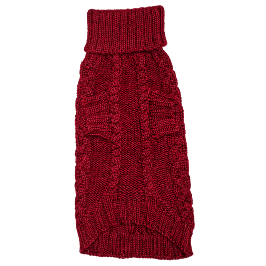 Quni Boutique Dog Sweater - 100% Baby Alpaca, Burgundy - Quni Boutique