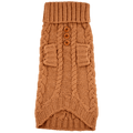 Quni Boutique Dog Sweater - 100% Baby Alpaca, Tan (with buttons)  - Quni Boutique