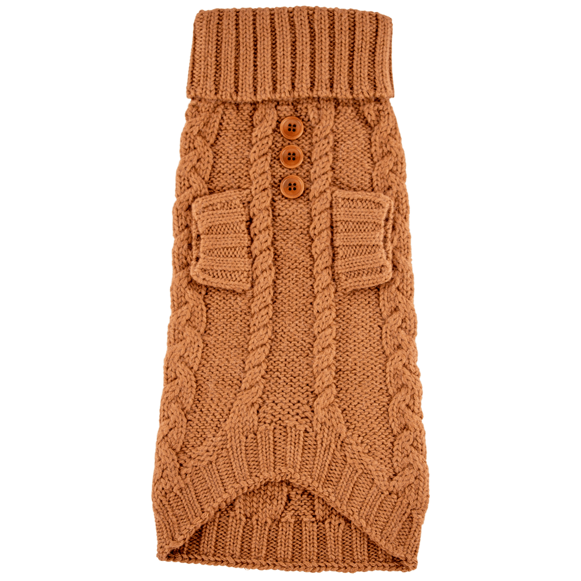 Quni Boutique Dog Sweater - 100% Baby Alpaca, Tan (with buttons) - Quni Boutique