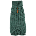Quni Boutique Dog Sweater - 100% Baby Alpaca, Green (with buttons) - Quni Boutique