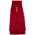 Quni Boutique Dog Sweater - 100% Baby Alpaca, Burgundy (with buttons) - Quni Boutique