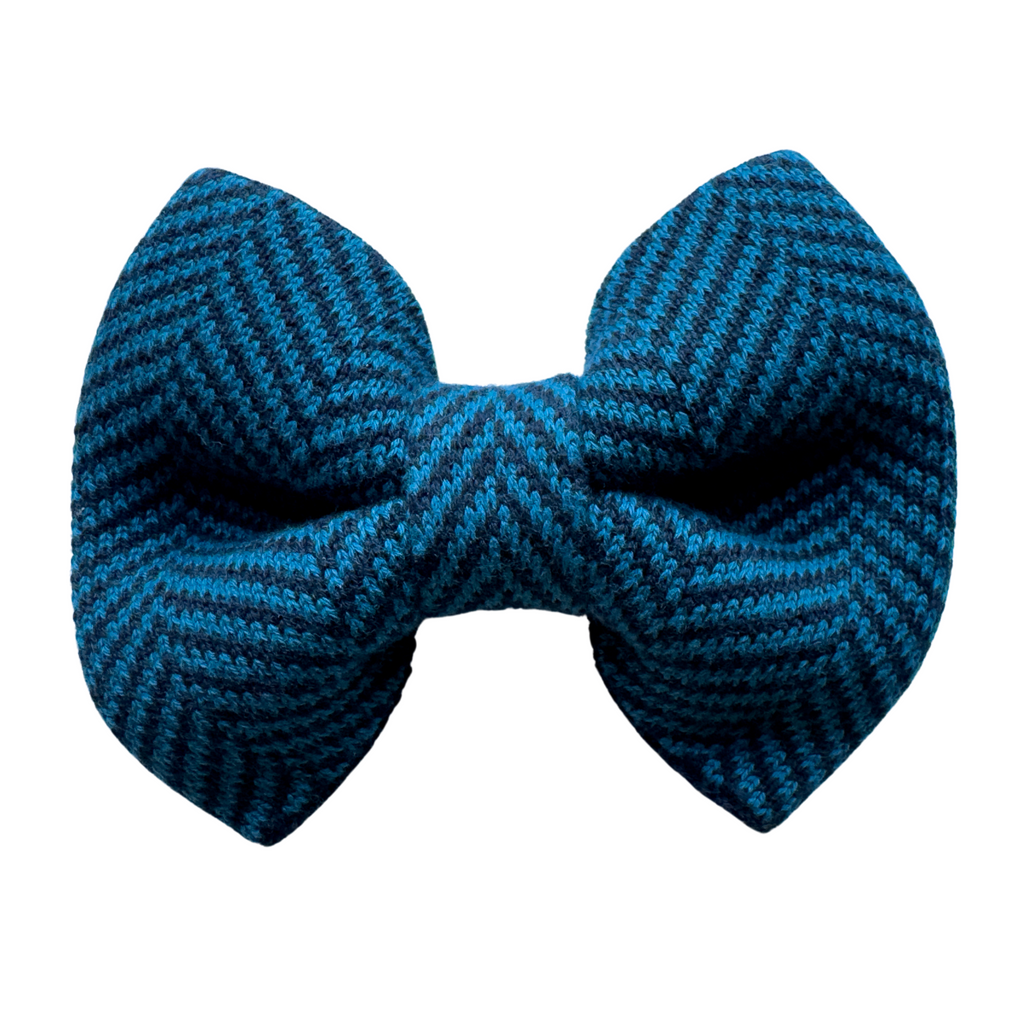 Navy Blue Pima Cotton Dog Bow Tie | Handmade in Peru | Quni Boutique